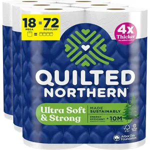 Premium Soft Toilet Paper 18 Mega Rolls Ultra Soft & Strong Bathroom Tissue, 72 Regular Rolls Equivalent, Thick Absorbent Toilet Tissue Paper for Household & Daily Use