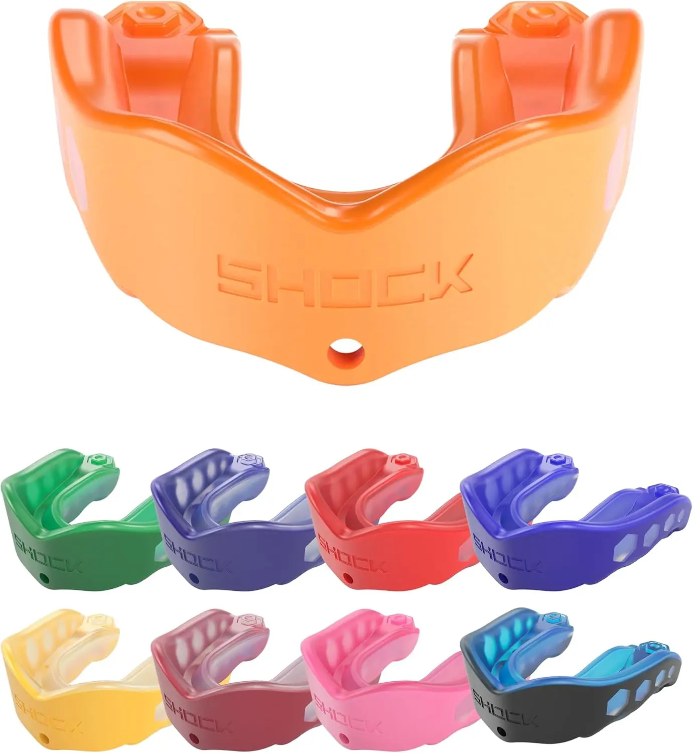 Sports Shock Doctor Mouth Guard Sports, Hockey, Lacrosse, Baseball, Wrestling Moutguard, Gel Max Heavy Duty Protection & Custom Fit, Football Mouth Guard with Strap, Adult & Youth Mouthguard
