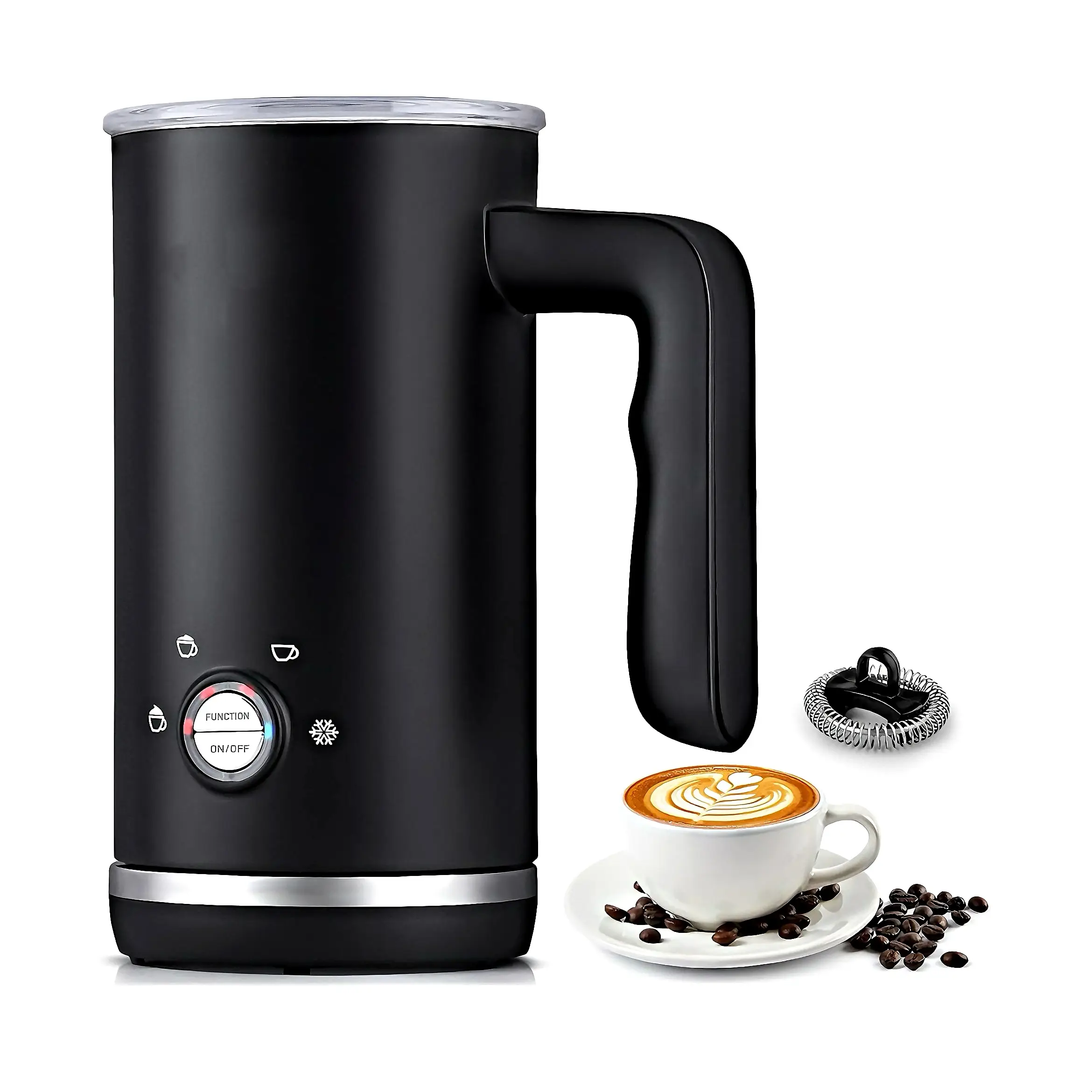 4-in-1 Electric Milk Automatic Coffee Frother, Semi-Automatic Espresso Machine, 16.91 oz Capacity frother mixer Magnetic Rotation For Lazy Coffee cof