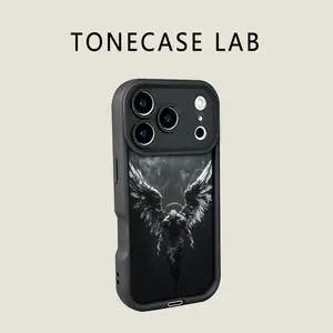 TONECASE LAB Angel Wings Cross Graphic Soft TPU Phone Case for iPhone 17 Pro Max 16 15 14 13 12 11 XS Max XR & Samsung Galaxy S25 Ultra S24 Plus S23 Shockproof Protective Cover