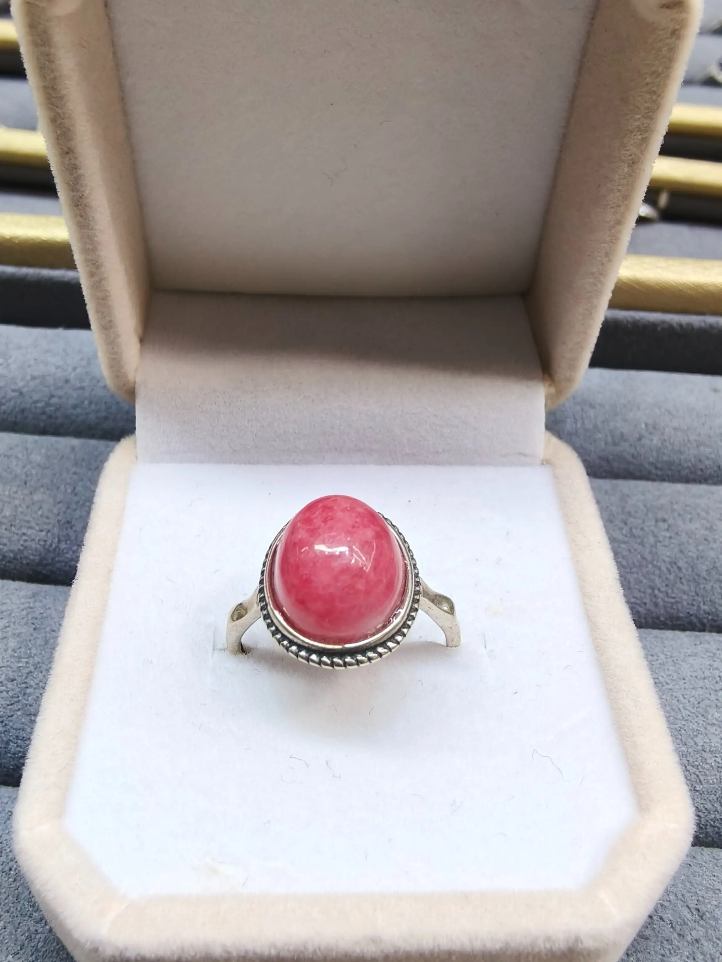 Syia(20823)gc.vintage rhodonite silver ring