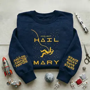 Embroidered Project Hal Mary Sweatshirt, Sci Fi Amaze Amaze Amaze Sweatshirt, Bookish Lovers Gift, Astronaut Shirt