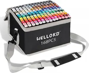 80/168 color Dual Tip Markers set,Mixed Color Marker Pen Set, Permanent Art Markers for Coloring,Illustrations and Sketching,Back to School Gift