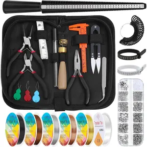 Wire Wrapping  Making Supplies Kit, Ring Sizer Measuring Tools Kit with Tools, Ring Craft Wires,  Findings for Rings Repair