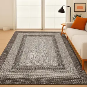 GARVEE Braided Collection Modern Area Rug 5x7 - Washable, Non-Slip, Non-Shedding Ultra-Thin Foldable Carpet for Bedroom, Living Room, Dining Room, Farmhouse Floor Cover