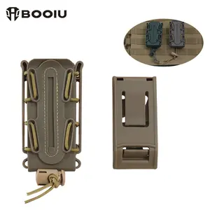 BOOIU 9mm Scorpion Soft Shell Single Clip Case with Molle Buckle Tactical Molle Magazine Pouch Waist Belt Attachment Accessories Box, Universal Fit for 92/95