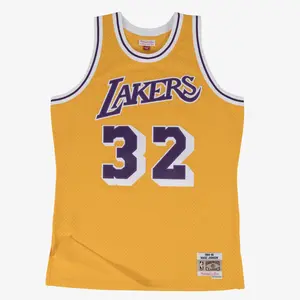 Magic Johnson Los Angeles Lakers 1984-85 Gold Swingman Player Jersey - Mitchell & Ness NBA Throwback, 80s Retro Basketball Jersey