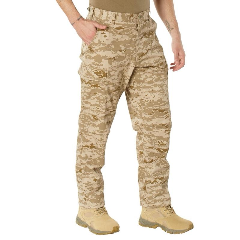 ROTHCO Digital Camo Tactical BDU Pants - Men's & Women's, Adjustable Waist, Zipper Fly, Reinforced Seat & Knees, Drawstring Bottoms, 6 Utility Pockets, Machine Washable - Camouflage