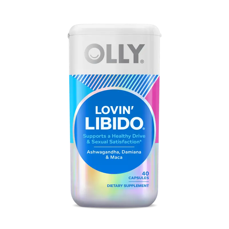 OLLY Lovin' Libido Botanical Edible Maca Supplement - 40 Sugar-Free, Synthetic-Free, Vegetarian Capsules, 20-Day Supply, Traditional Blend for Healthy Drive & Desire Boost, Selfcare Support