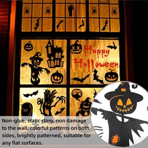 Halloween Themed Window Sticker, Double Sided Window Decal, Decorative Sticker for Home Party Festival, Home Decor, Ornaments