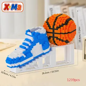 Building Blocks Basketball and Basketball Shoes Set Model
