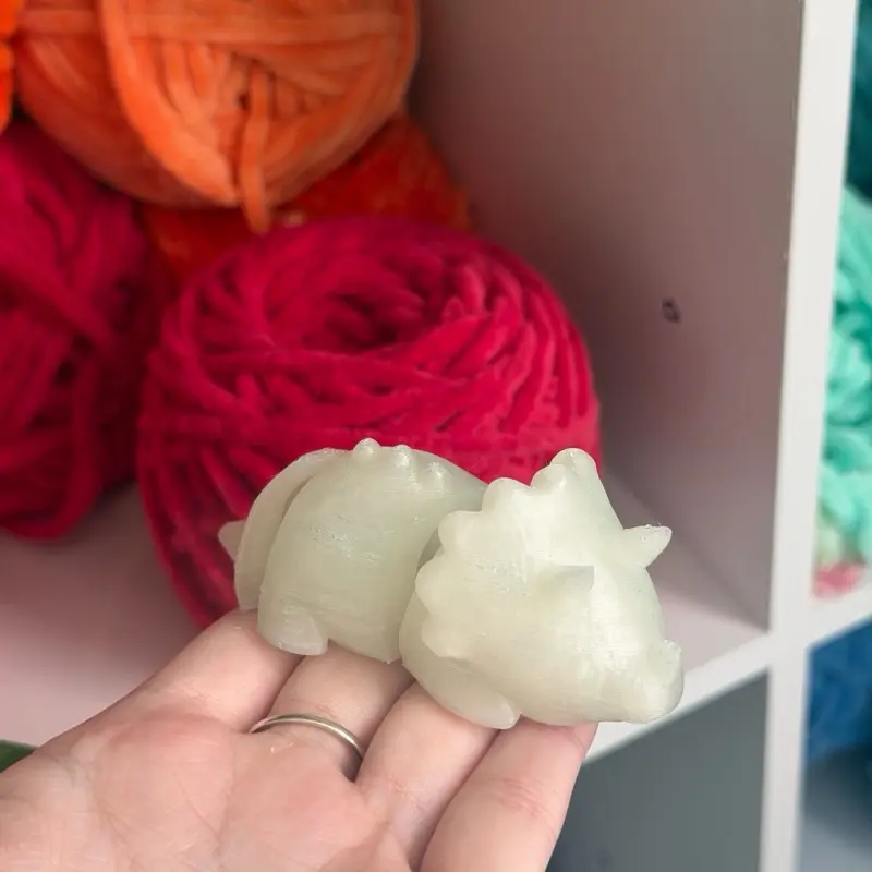 Handmade 3D Printed Glow in Dark Triceratops Dinosaur
