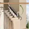 Stainless Steel Anti-Slip 6-Layer Compact Folded Clothes Hanger - Durable, Multifunctional, 50mm Spacing, Space Saver Hangers for Jeans/Scarves, Wardrobe Organization Home Supply Closet Organizer Hangers Clothes Hanger Organizers