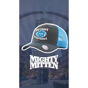 Detroit Football Grey/Blue Trucker Hat