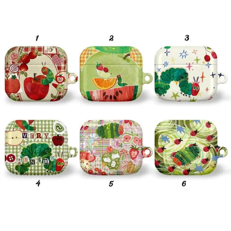 Very Hungry Caterpillar AirPods Case, Caterpillar AirPods Case, for AirPods Pro 1 2 3 & AirPods  Gen 1 2 3 4, Cat Lover Gift