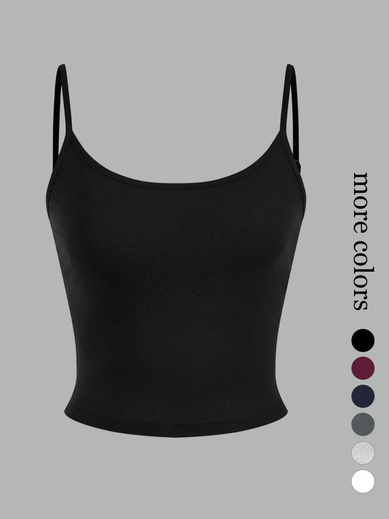 2026 Spring Summer Women's Double Strap Crop Cami Top, Adjustable Spaghetti Strap Scoop Neck Slim Fit Basic Tank Top, Soft Stretchy Casual Flattering Sleeveless Cropped Camisole for Layering & Summer Outfits, Womenswear