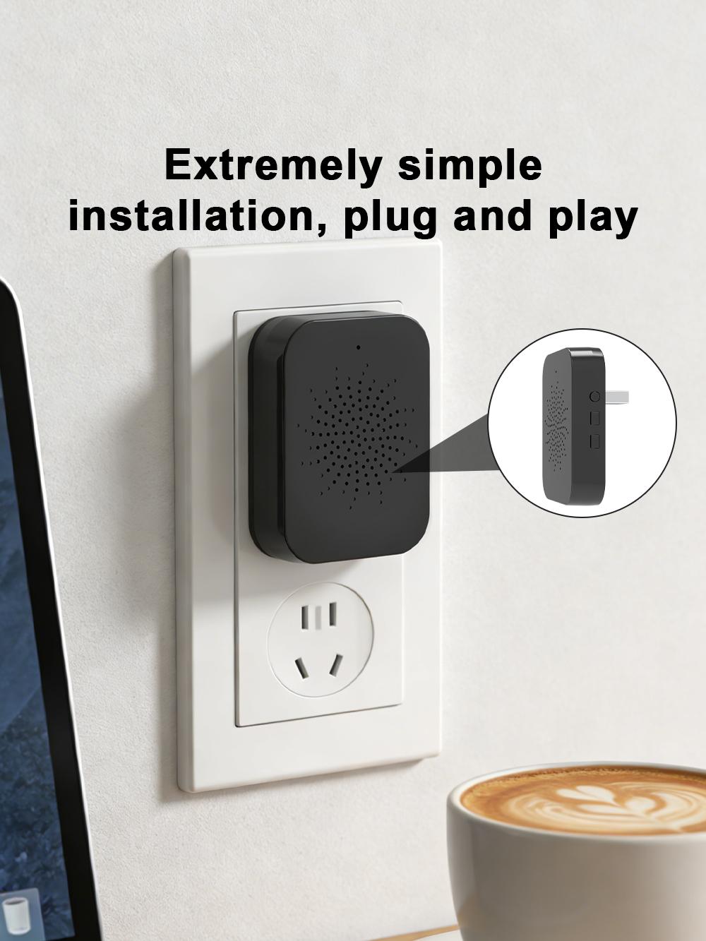 1080P Wireless Wi-Fi Video Doorbell Camera, Door Home Security, Night Vision, Two-Way Audio, Cloud Storage, Smart AI Motion Detection, Live View, Battery Powered, No Subscription, TUYA APP, Doorbell with Chime, Motion Detection & Alerts