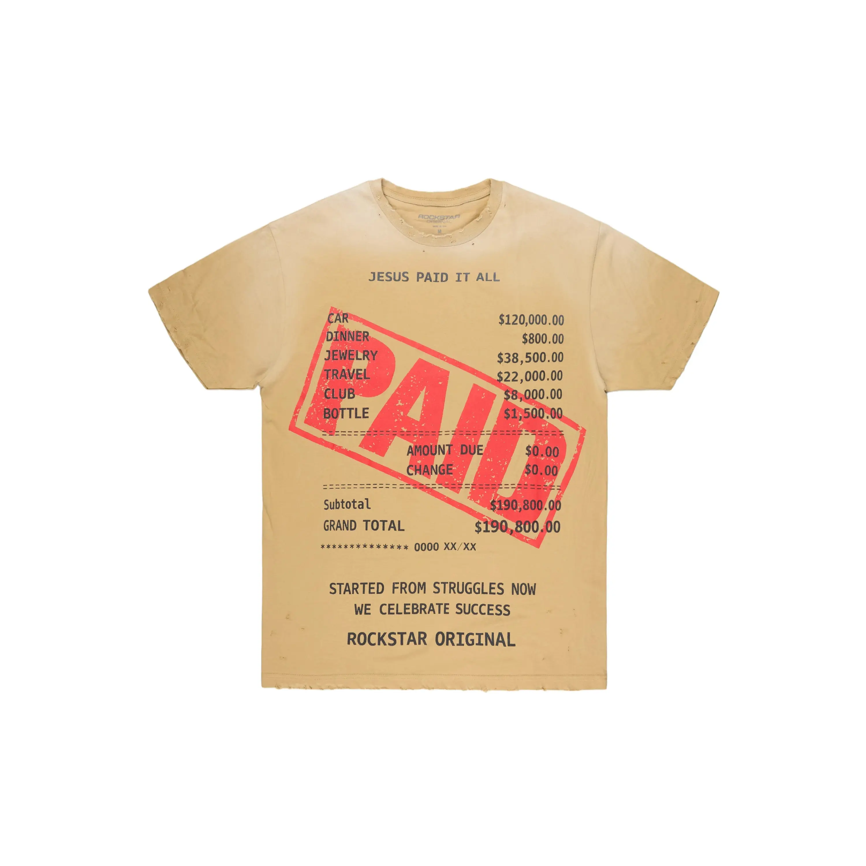 Paid Beige Oversized Graphic T-Shirt Paid Beige Oversized Graphic T-Shirt