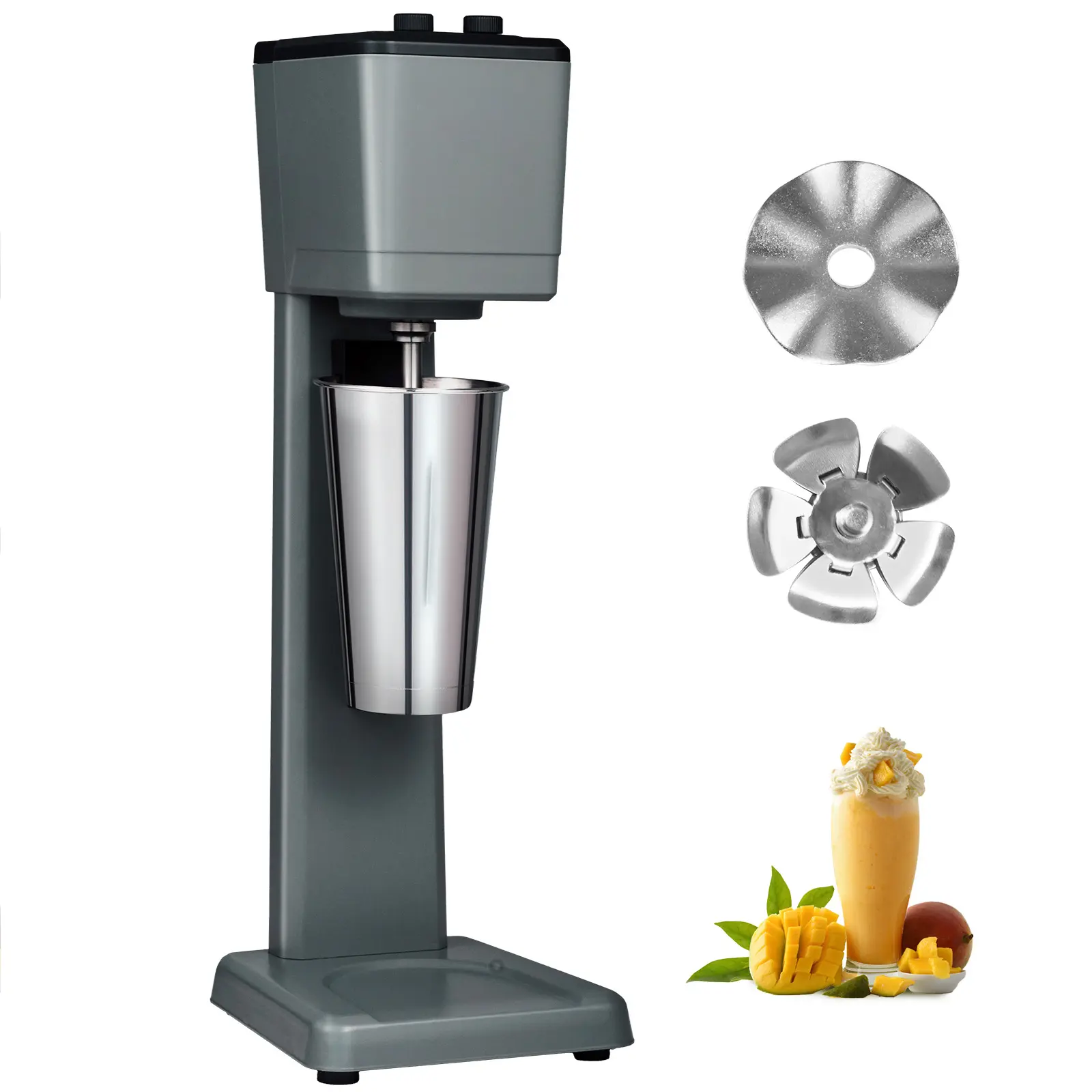 Milkshake Machine, 375W Milkshake Maker Mixer, Single Head Drink Mixer Blender Machine, 3-Speed Milkshake Blender with 820ml Stainless Steel Cup for Commercial