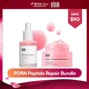 INIA PDRN + Peptide Repair Bundle – Cream & Serum Duo for Deep Repair & Radiant, Firmly Hydrated Skin with Salmon DNA, Peptides & Niacinamide, Safe for Sensitive Skin