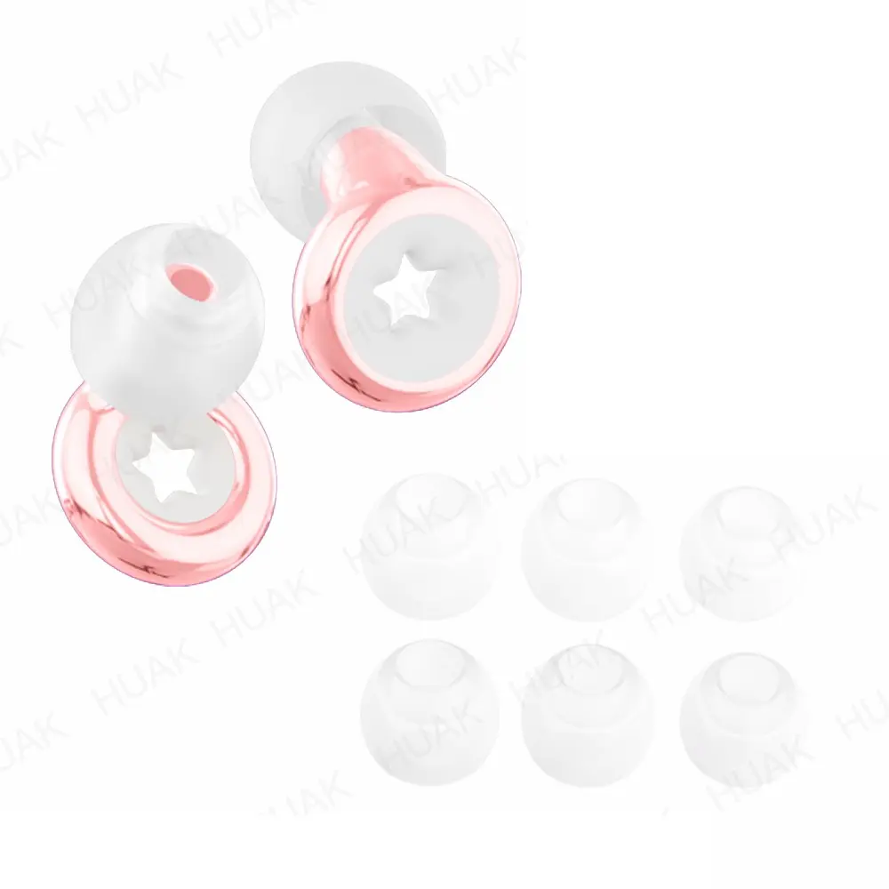 Quiet Reusable Ear Plugs Set, High-Fidelity Noise Reduction, Silicone Abs Material, Sizes XS S M L, Ideal for Concerts Festivals Swim Sleep Travel