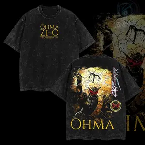 Rider4U Kamen Rider OhMa Zio Oversized Washed T-Shirt 100% Premium Cotton Classic Fit S-5XL Menswear Soft Top American-made Premium Quality Seamless