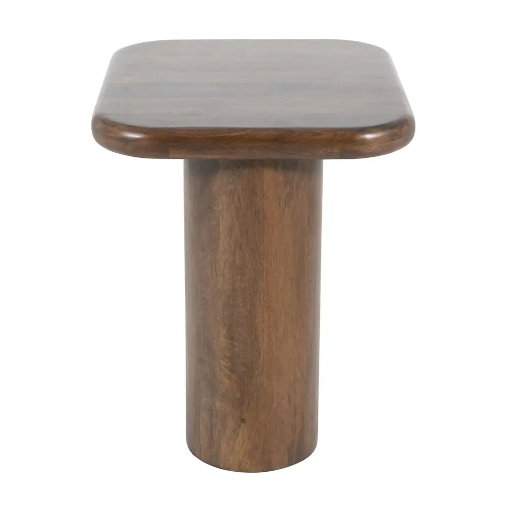 Mandara Global Modern Solid Wood Pillar Double Pedestal End Table - Structured Designer Style, Statement Luxury Side Table, Side Tables