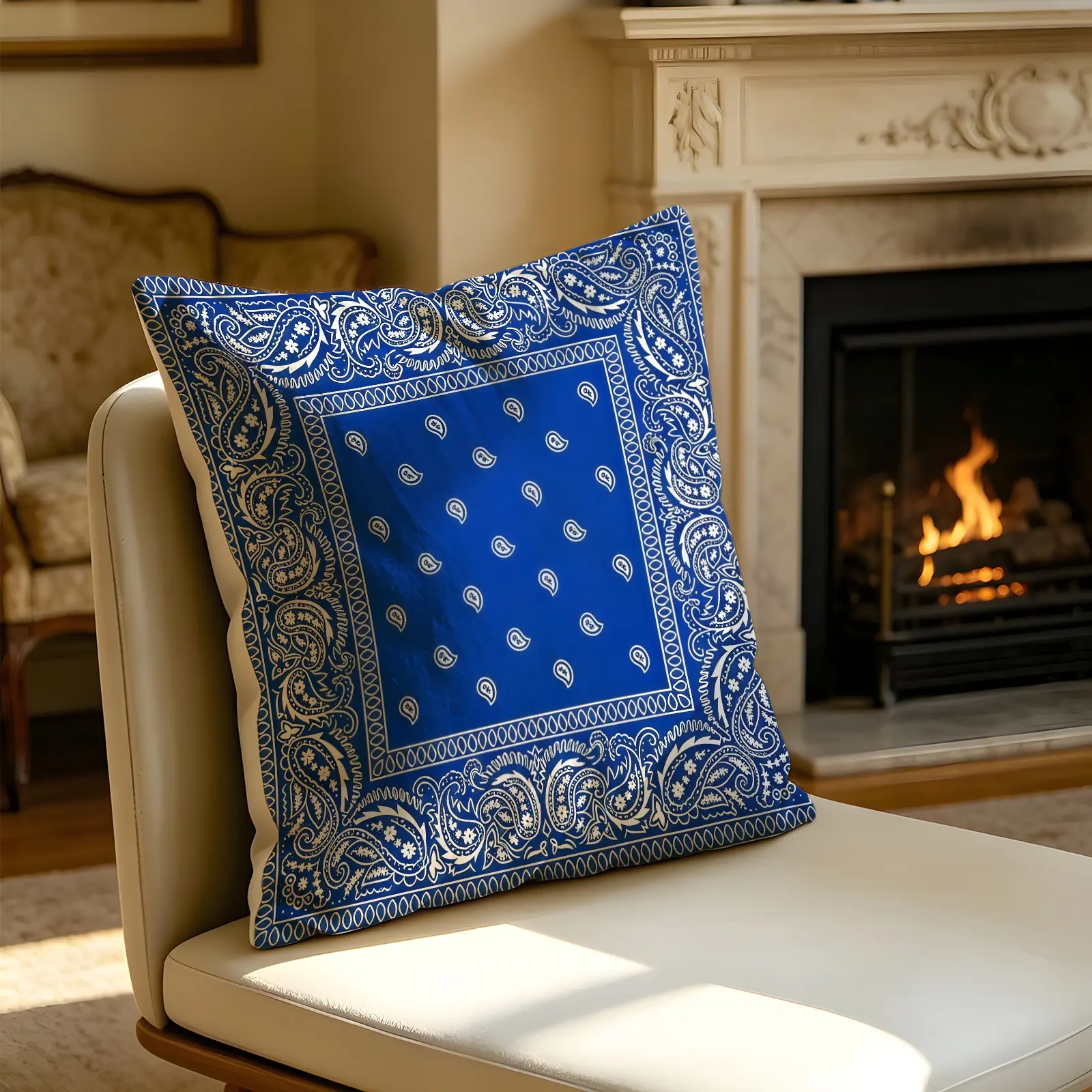 45×45cm 1Pcs Classic Paisley Pattern Series Throw Pillow, High-Elastic Full Shape No Deformation, Delicate Skin-Friendly Touch, Decorates Sofas and Beds with Trendy and Unique Style.