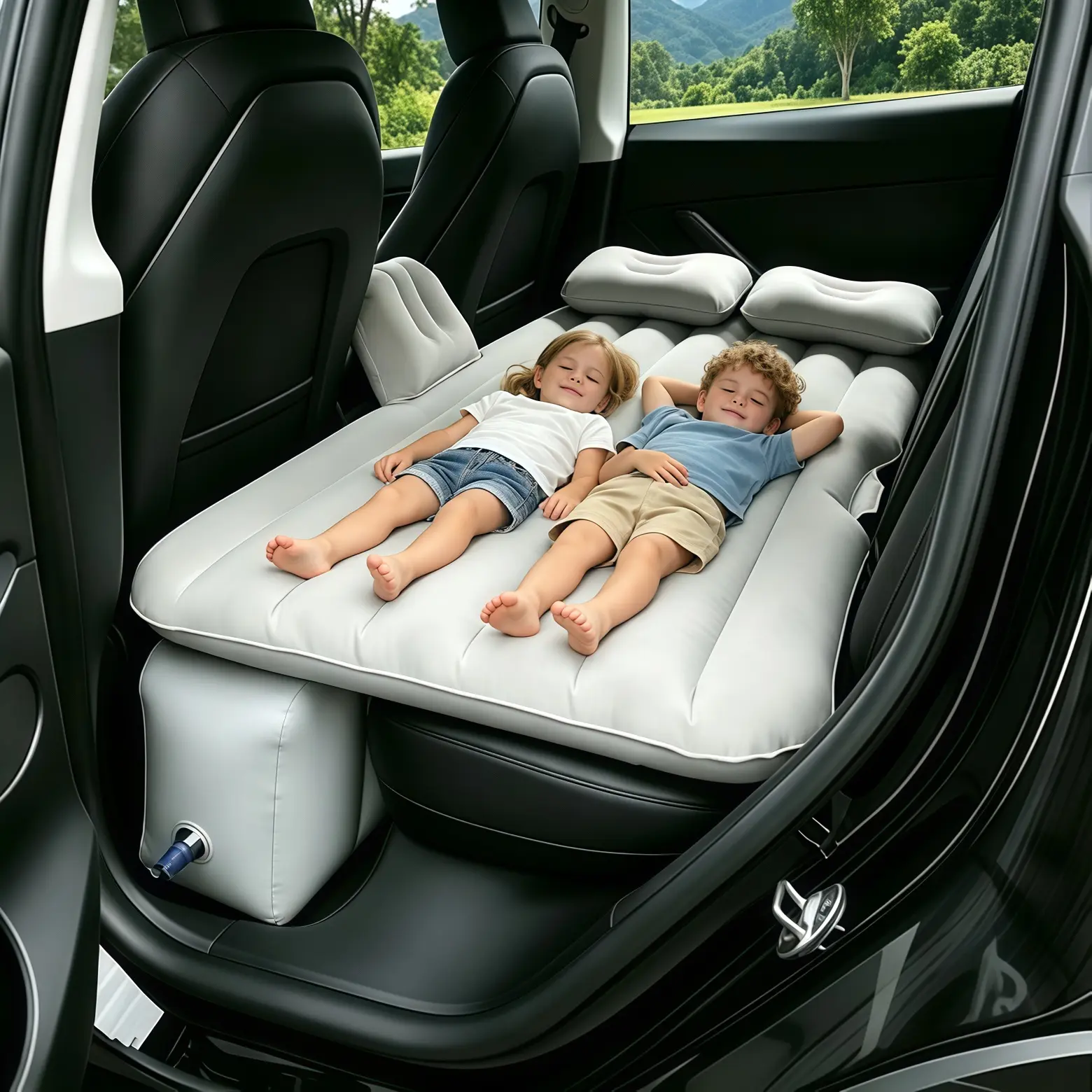 Car-Specific Inflatable Mattress with Free Air Pump, Support Pillows, Lightweight Portable Air Bed for Road Trip, Camping