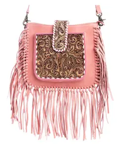 Oro Valley Hand-Tooled Bag in Pink by Myra