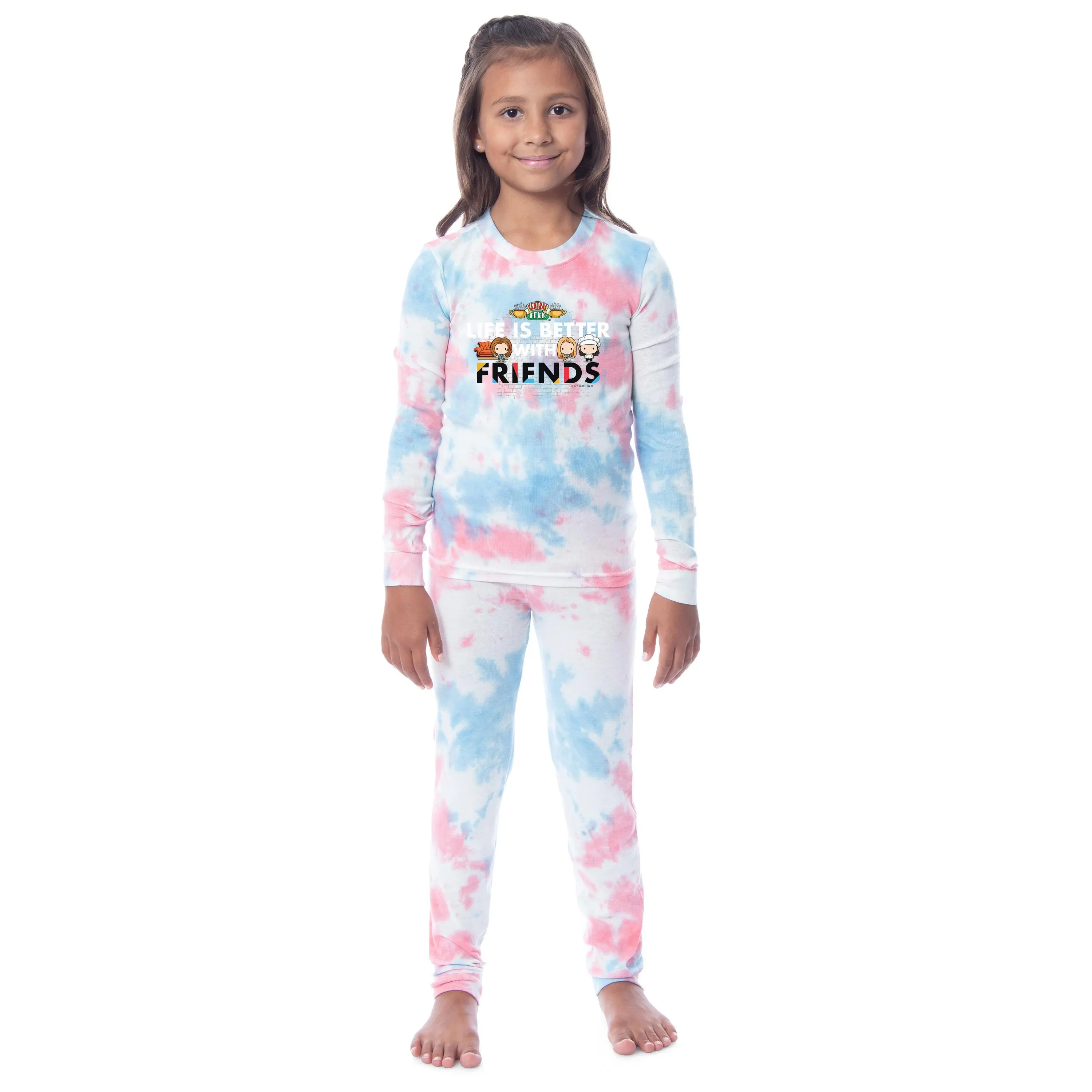 Friends The TV Series Girls Life Is Better With Friends Tie Dye Tight Fit Cotton Pajama Set