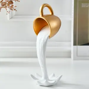 2024 Creative Modern Decoration Suspended Milk Cup Design Ornaments, 1 Count Coffee Cup Decoration for Home Office Coffee Shop Decoration, Fashion Shooting Prop
