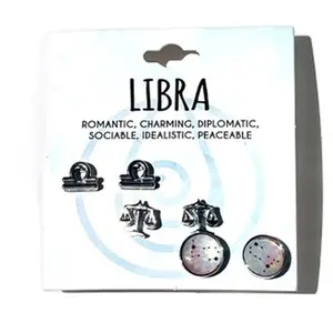 Libra Zodiac Sign Earrings Set - 3 Inspirational Quote Designs - Romantic Charming Diplomatic Sociable Idealistic Peaceable