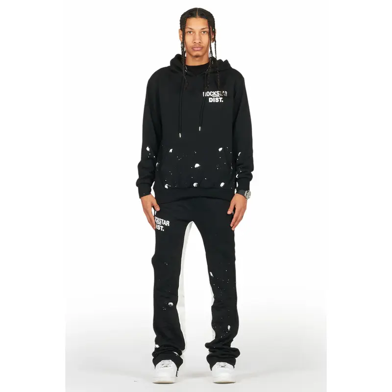 Raffer Black/White Hoodie Baggy Fit Pant Track Set