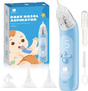 Nasal Aspirator for Baby, Electric Baby Nose Suction with 5 Adjustable Levels Suction, USB-C Rechargeable Mucus Cleaner with Lights and Music, Baby Nasal Aspirator for Toddler with 3 Silicone Tip