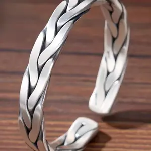 Fashionable retro woven twisted bracelet, men's and women's couple bracelets, classic, simple accessories, ideal holiday gift