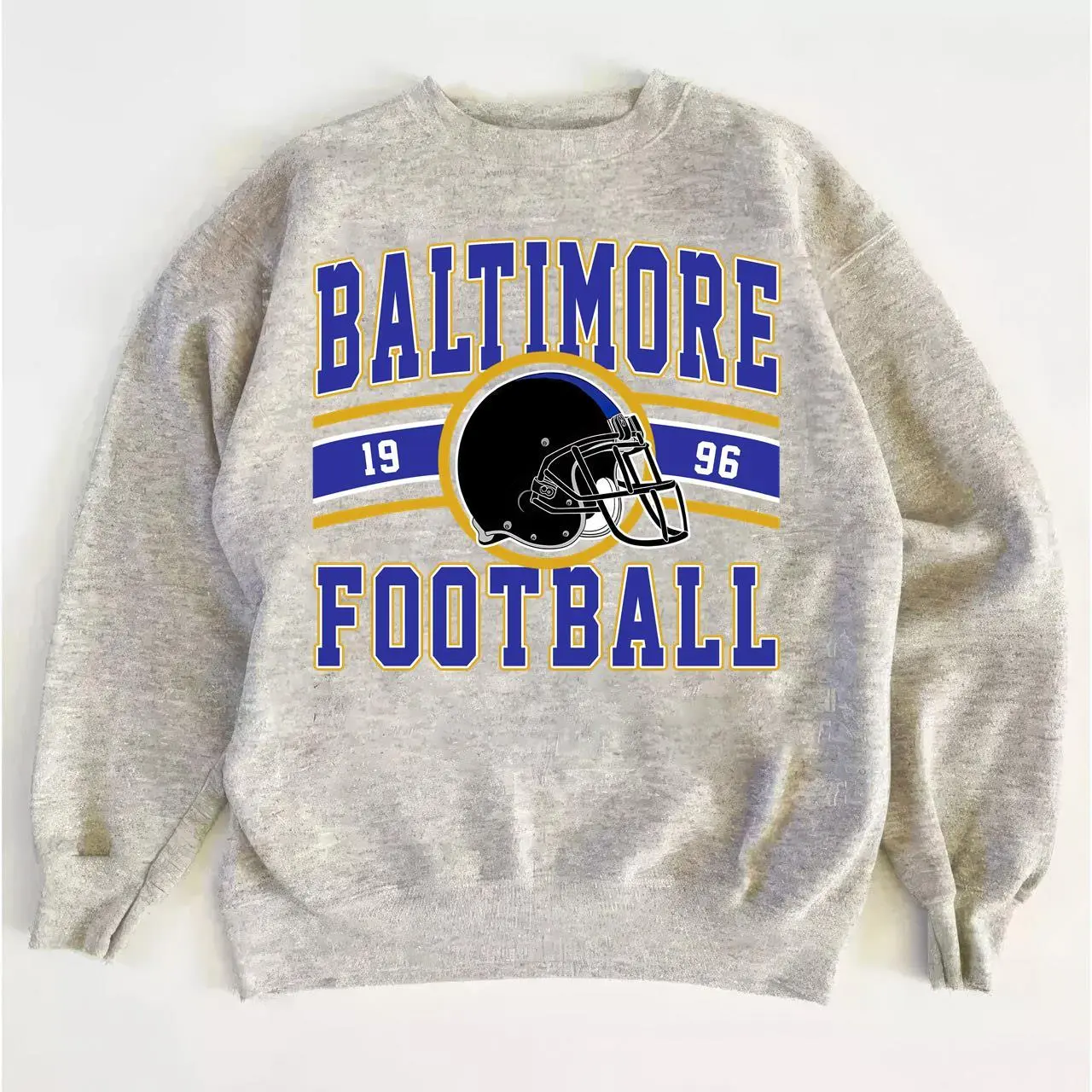Retro Game Day Sweatshirt for Ravens Fans, Classic Football Crewneck Streetwear