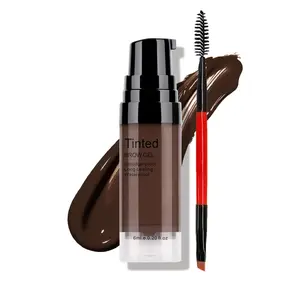 Tinted Brow Gel Long Lasting 24 Hours Waterproof Smudge-proof Brow Cream Makeup Kit 02 DARK BROWN 0.2Fl Oz Precision Brush Included