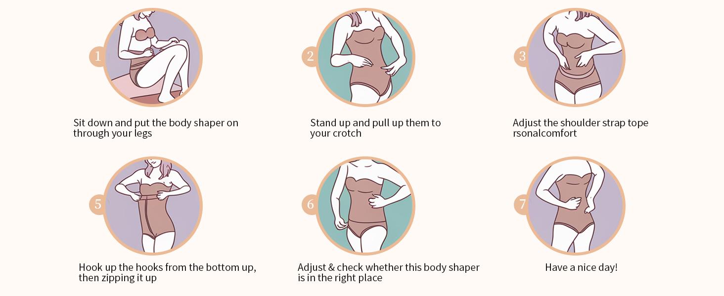 Women's Fajas Colombianas Shapewear Shapewear for Women  Postpartum Tummy Control Bodysuit Full Body Shaper for Women Body Butt Lifter Panties  Zipper Straps Thong Bodysuit