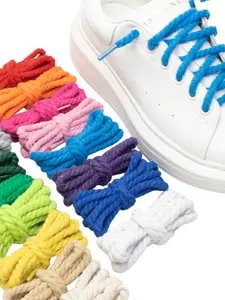 17 Pairs 6mm Multicolor Blue Casual Versatile Knotted Shoelaces, Stylish and Durable Shoe Laces for All Occasions Sports Shoes
