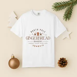 North Pole Gingerbread Bakery T-Shirt | Holiday Cookie Bakery Graphic Tee
