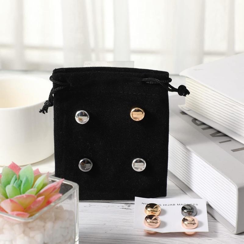 8 Pairs Magnets Strong Hijab Pins Women Safety Pins for Dress Cleavage Pinless Muslim Strength Magnetic Scarf Pins Buttons for Women Multi-use Colorful Small Magnetic Hijab