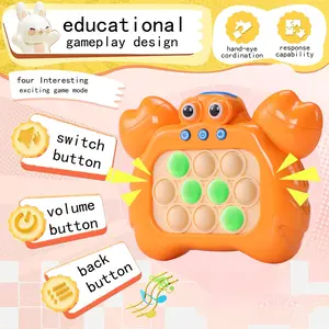 Speed Push Game Machine Puzzle Toy, Multifunction, Focus Memory Hand-Eye Coordination Logic Thinking, Random Color Lights, Requires 3 Aaa Batteries