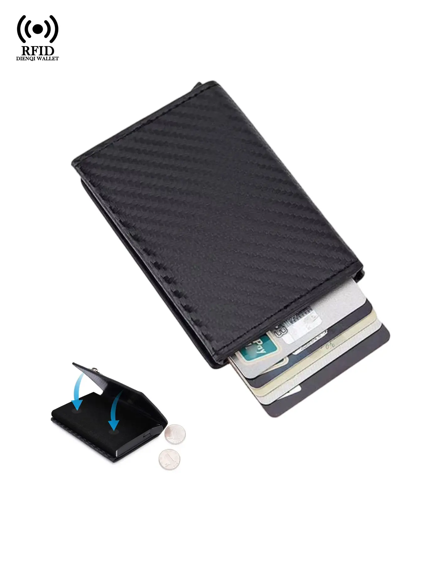 Magsafe Magnet Rfid Blocking Credit Card Holders Wallets Men Thin Slim Cartera Leather Coin Purses Small Male Black Money Bags Mini Wallets for Men Women,Thanksgiving Day,Valentine's Day