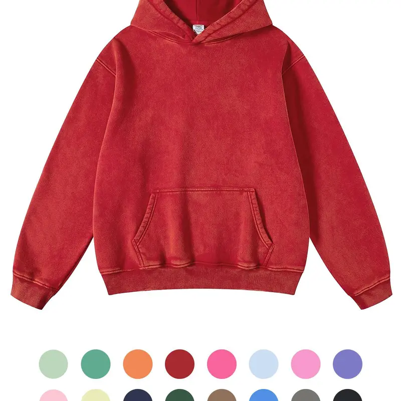 FAIABLE Oversized Human Vintage Hoodie Fade Craft Unisex Pullover with Heavyweight Cotton Sweaters, Soft Fleeced Fabric, and Distressed Hoody Style -Casual Warm and Retro Long Sleeve Top for Men and Women