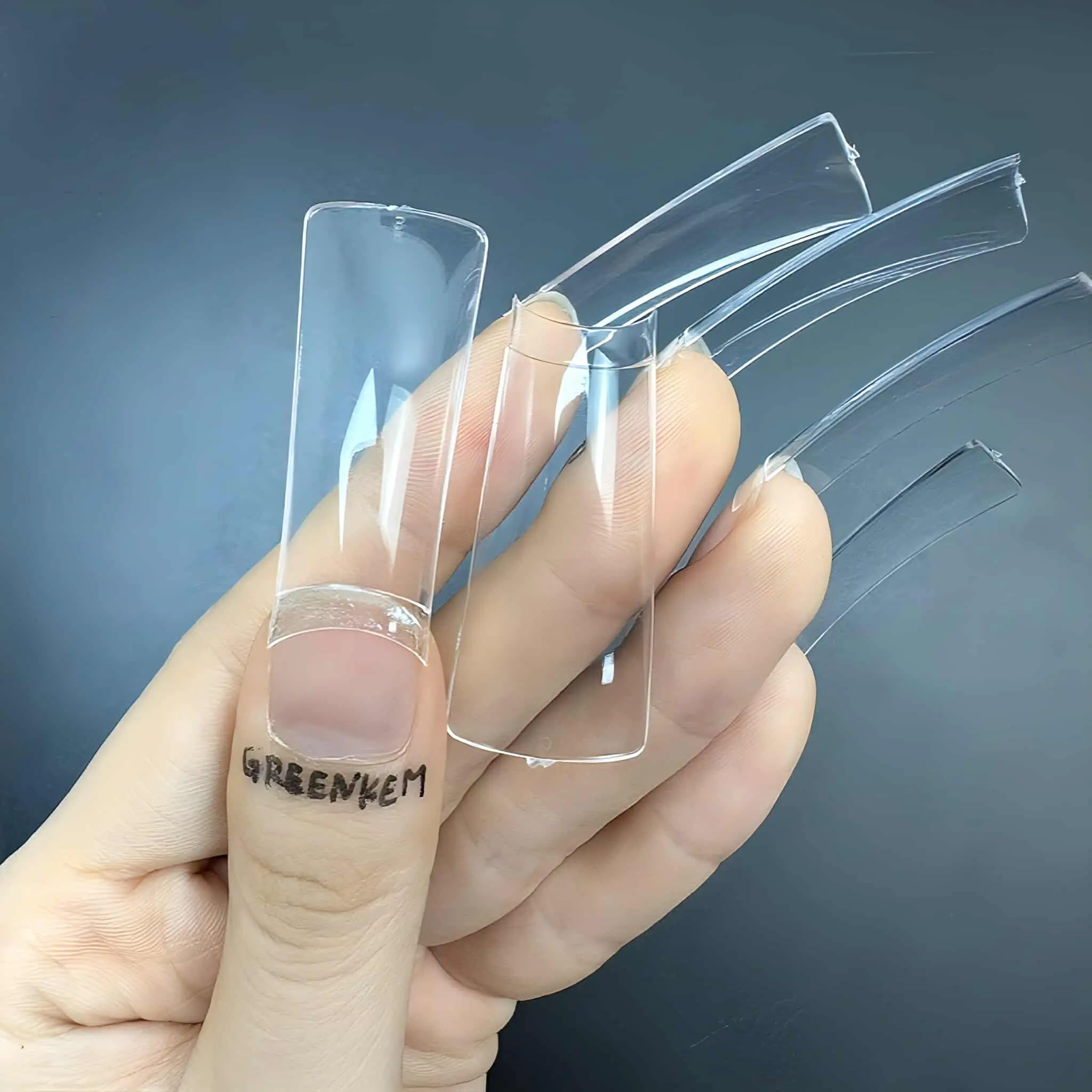 XXL Nail Duck Tips Clear Color 500 Box Nail Art Design XXL Size Versatile for Intricate Designs Easy to Use Greenhem, Easy Apply, Multi-Pack