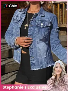 【Stephanie's Exclusive】Women's Fitted Long Sleeve Button Front Collared Jacket, Coats, Casual Basic Plain Design, All-Season Fashion Essential, Perfect for Daily Wear