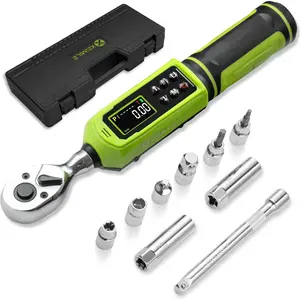 13 count 3/8" Digital Torque Wrench Set-0.66-44.25Ft.Lb/0.9-60 N.m, Electric Torque Wrench 3/8 Drive With Vibration Buzzer LED ,+-2% Accuracy Five Units for    Auto Repair