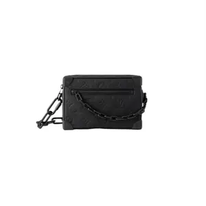 Pre-owned Louis Vuitton Taurillon leather trunk Mini Soft Matte Black Hardware