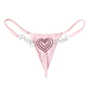 Pant Chain Party Rhinestone Heart Letter Design Sexy Body Chain